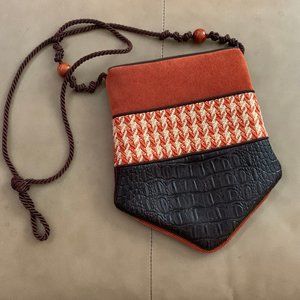 Mary Allmann Designs Fabric/Leather Bag